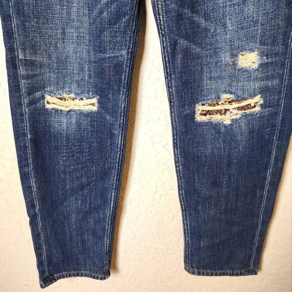 Abercrombie & Fitch Sequin Destroyed Boyfriend Straight Leg Jeans Size 26 - Picture 4 of 10